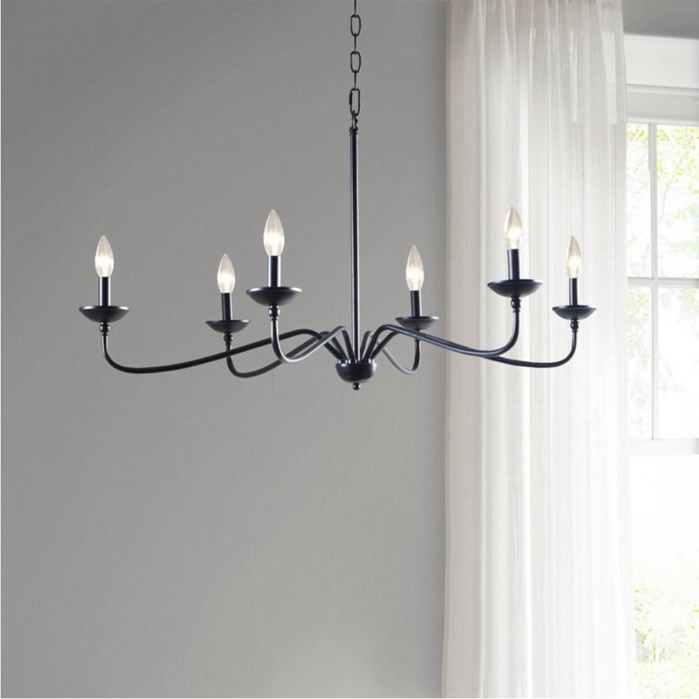 J.L.A. NWT Brighton chandelier -matte black -72.5”